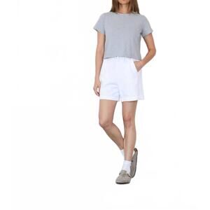 NEW IT IS WELL L.A. round neck short sleeves crop tee in slate gray